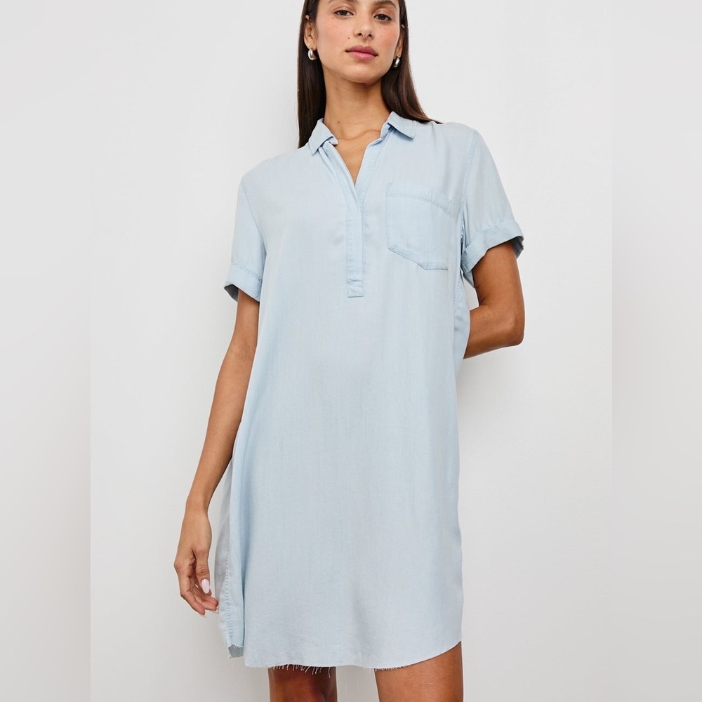 Rails Valerie Dress Light Vintage Denim Tencel Mini Dress Womens Size Small